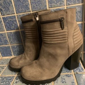 Sam Edelman Grey Leather High Heeled Boots-Size 10